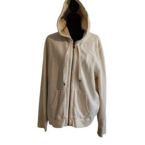 Ralph Lauren Jeans Co. Ralph Lauren Cream Zip Hoodie L Embroidered Crest XL